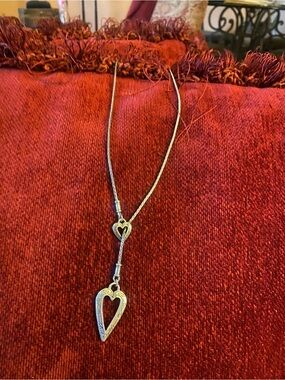 Brighton Silver Heart Lariat Necklace